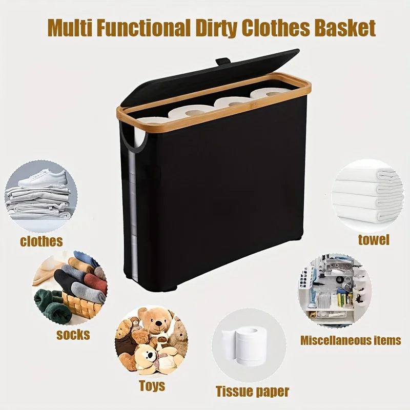 Toilet Paper Basket 28L Toilet Paper Storage with Lid for Bathroom Free Standing Holder Organizer Holds Up to 9-12 Rolls