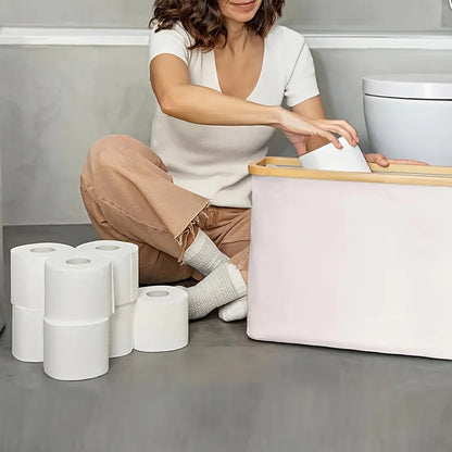 Toilet Paper Basket 28L Toilet Paper Storage with Lid for Bathroom Free Standing Holder Organizer Holds Up to 9-12 Rolls