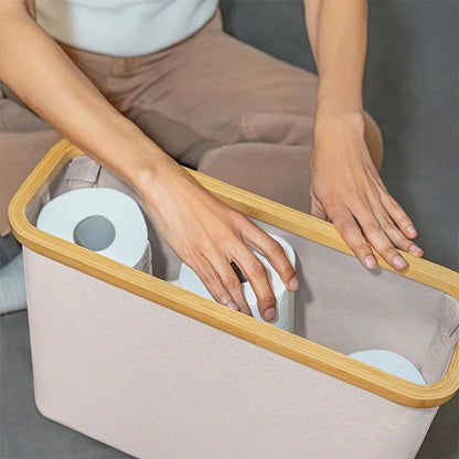Toilet Paper Basket 28L Toilet Paper Storage with Lid for Bathroom Free Standing Holder Organizer Holds Up to 9-12 Rolls