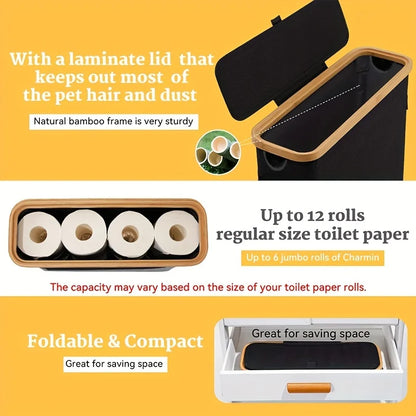 Toilet Paper Basket 28L Toilet Paper Storage with Lid for Bathroom Free Standing Holder Organizer Holds Up to 9-12 Rolls
