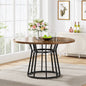 Tribesigns 47" Round Dining Table for 4 People, Farmhouse Kitchen Table with Wooden Texture Surface & Pedestal Base, Round Table