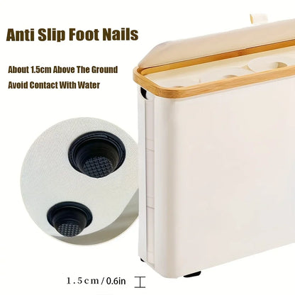 Toilet Paper Basket 28L Toilet Paper Storage with Lid for Bathroom Free Standing Holder Organizer Holds Up to 9-12 Rolls