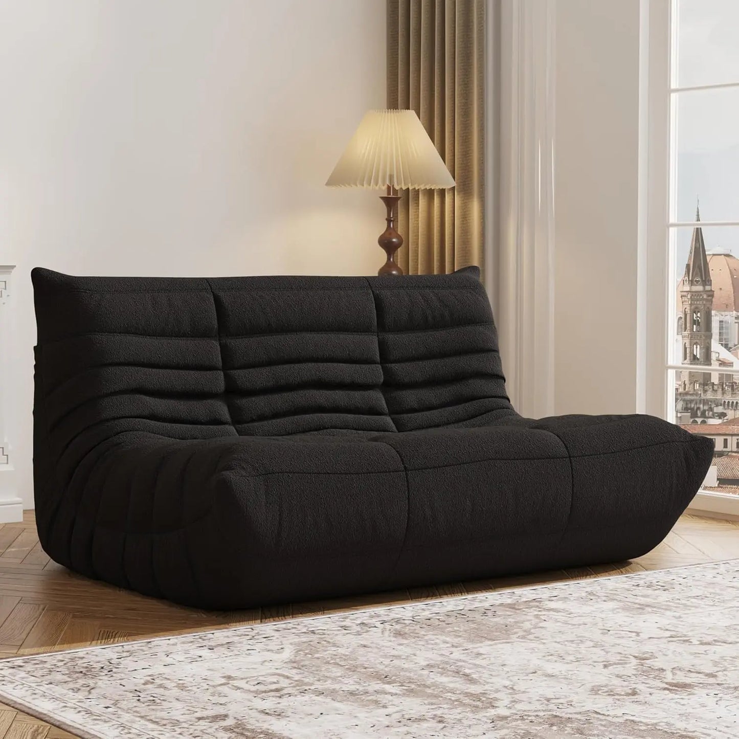Bean Bag Chair,  Lazy Floor Sofa Couch for Adult, Oversized Fireside Beanbag Chair with High Density Comfortable Foam