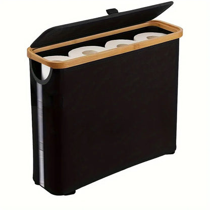 Toilet Paper Basket 28L Toilet Paper Storage with Lid for Bathroom Free Standing Holder Organizer Holds Up to 9-12 Rolls