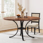 Tribesigns 47" Round Dining Table for 4 People, Farmhouse Kitchen Table with Wooden Texture Surface & Pedestal Base, Round Table