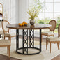 Tribesigns 47" Round Dining Table for 4 People, Farmhouse Kitchen Table with Wooden Texture Surface & Pedestal Base, Round Table