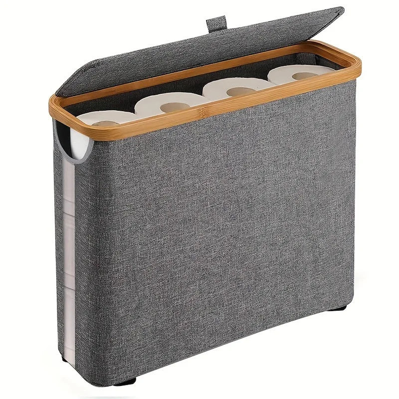 Toilet Paper Basket 28L Toilet Paper Storage with Lid for Bathroom Free Standing Holder Organizer Holds Up to 9-12 Rolls