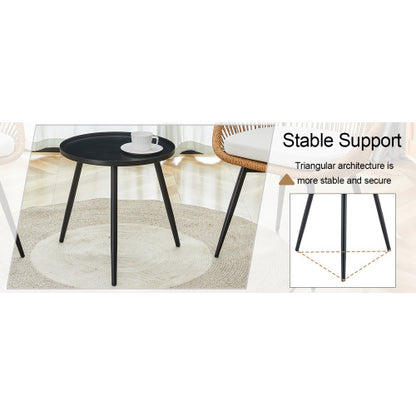 Modern 3 Piece Set17.7 Anti Spill Round Coffee Table   2 Rattan Swivel Chairs  Outdoor Patio Furniture For Tea Time.Suitable For Various Outdoor Venues.3 Piece Set Packaged As A Single Package
